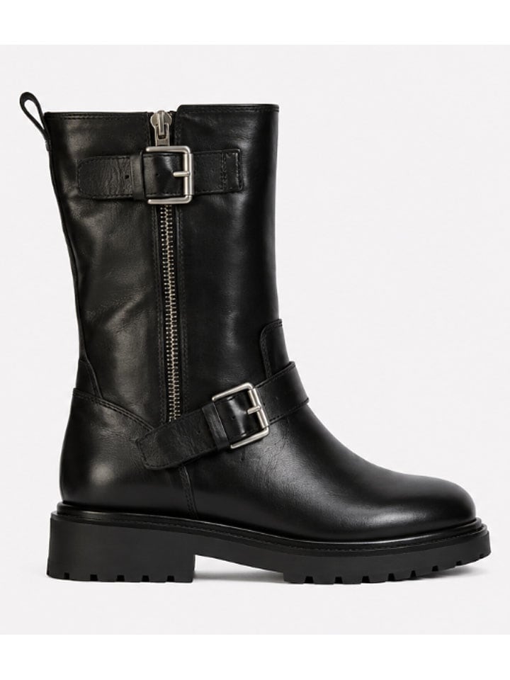 Leder-Stiefel "Birte" in Schwarz