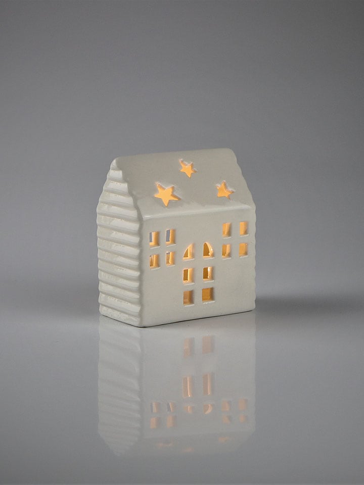 Figurka dekoracyjna LED w kolorze białym - 8 x 9 cm