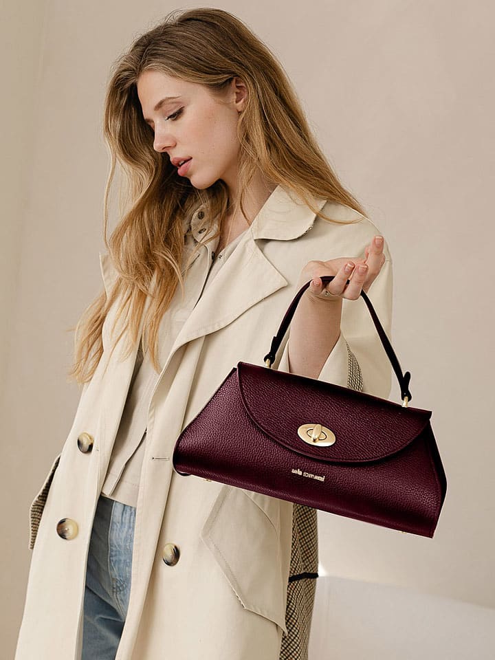 Leren handtas "Bardelli" bordeaux - (B)33 x (H)15 x (D)15 cm