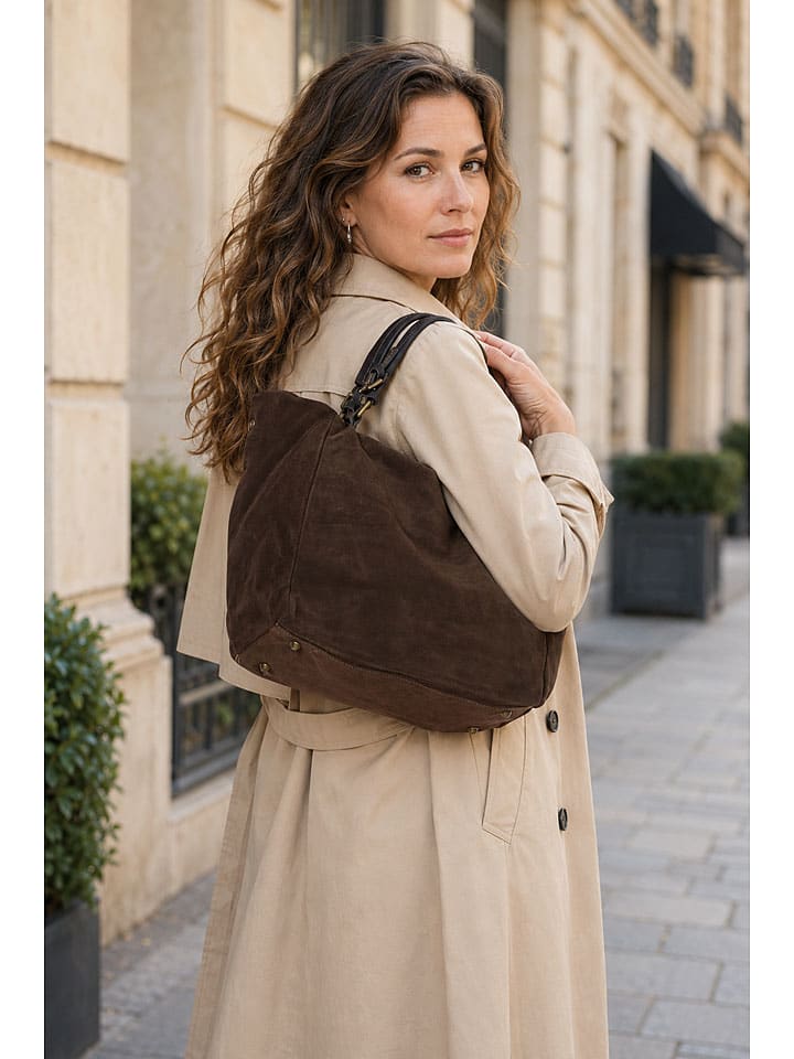 Leren shopper "Gimignano" bruin - (B)45 x (H)50 x (D)20 cm
