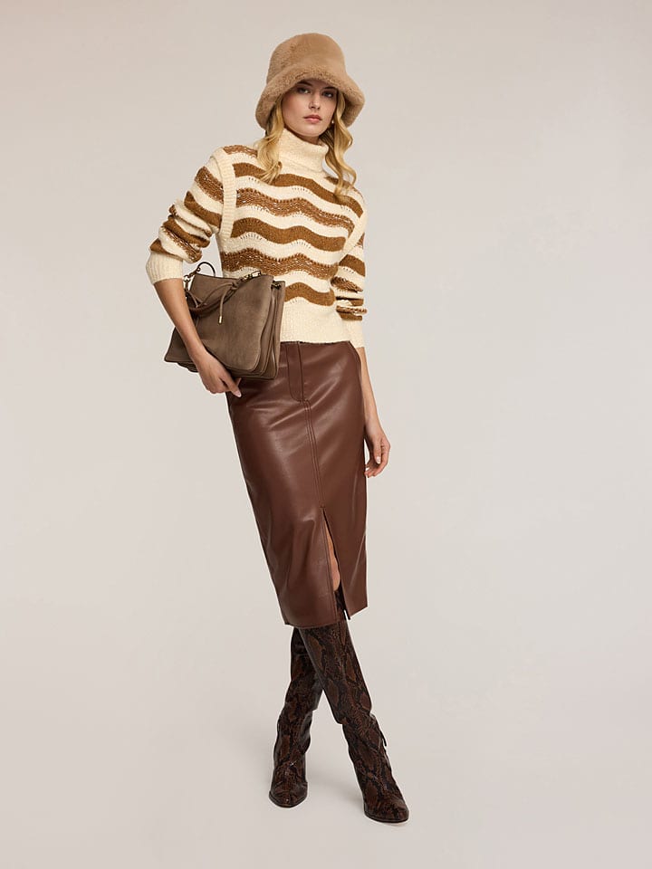 Rollkragenpullover in Beige/ Camel