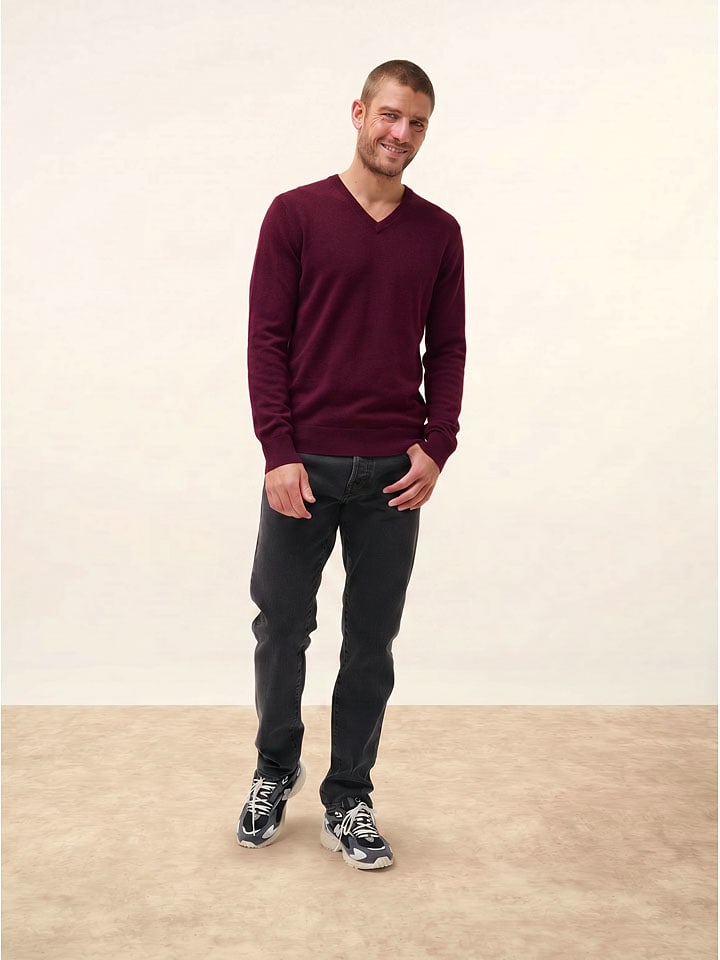 Kasjmieren trui "Tom" bordeaux