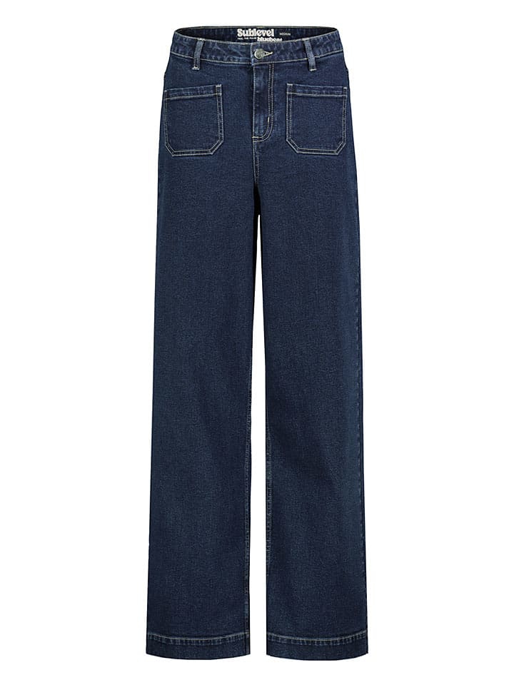 Jeans - Wide leg - in Dunkelblau