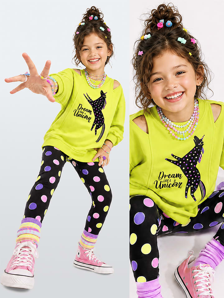 2-delige outfit geel/zwart