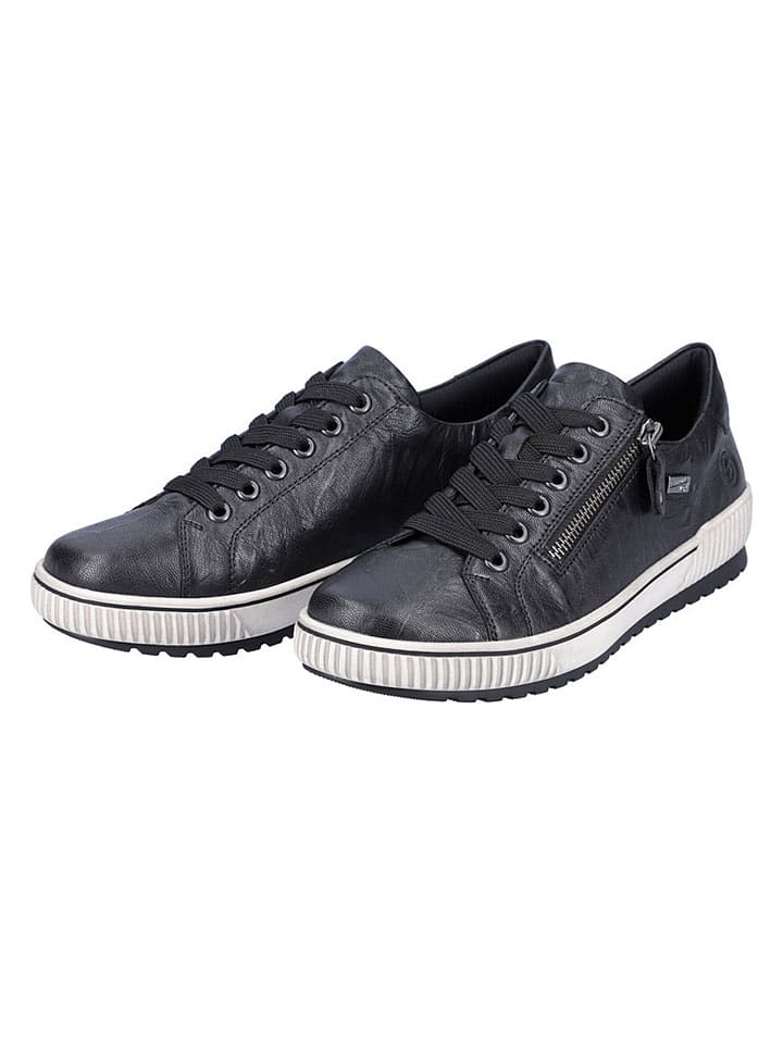 Leder-Sneakers in Schwarz