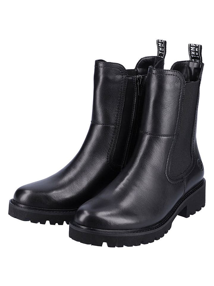 Leder-Chelsea Boots in Schwarz