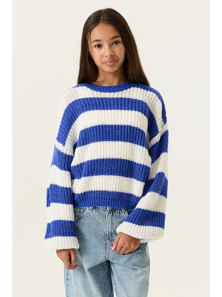 Pullover in Blau/ Weiß