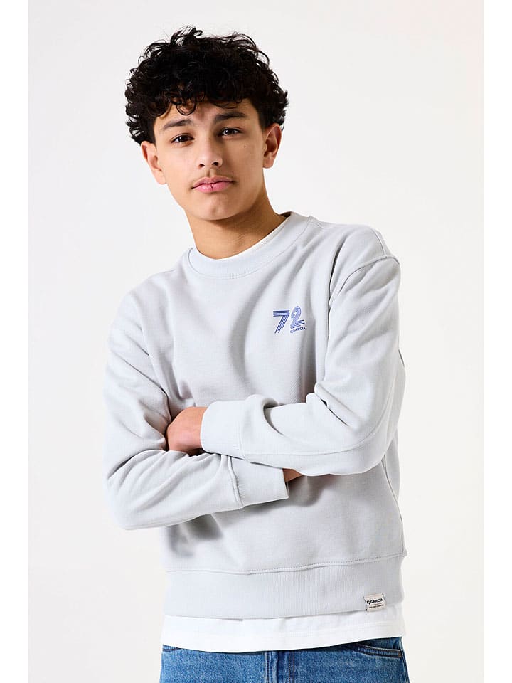 Sweatshirt lichtgrijs/blauw