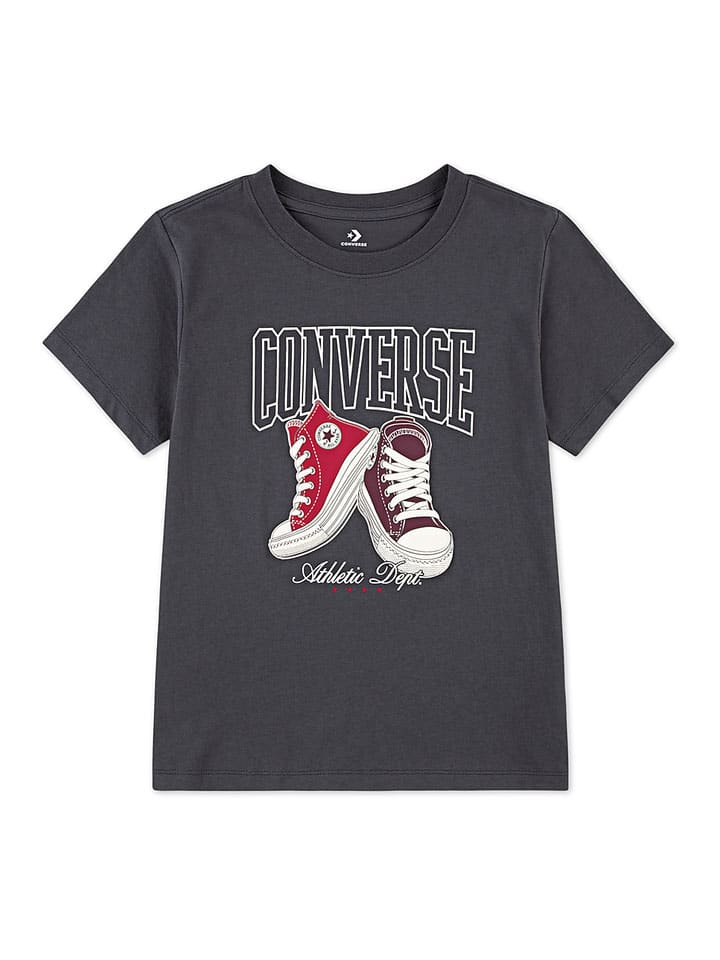 Shirt antraciet/rood