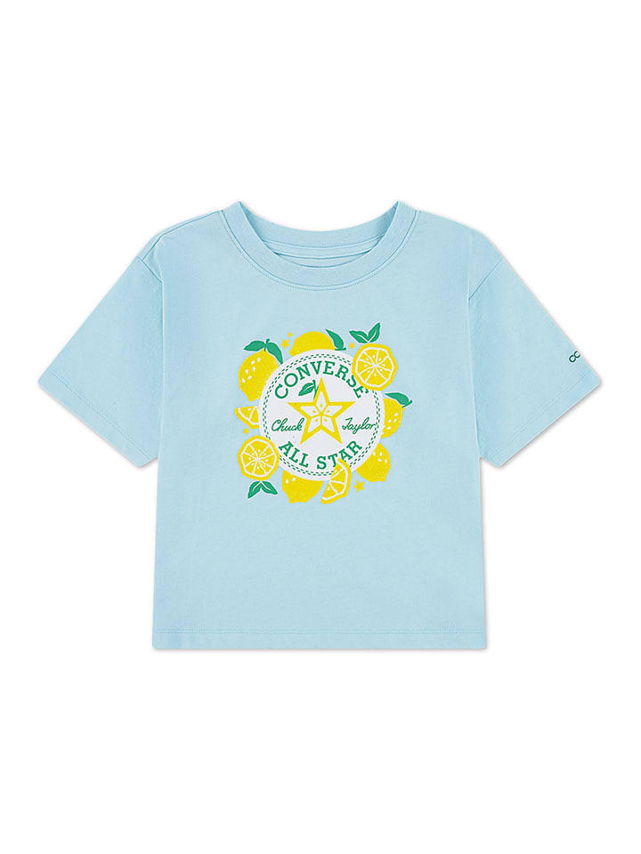 Shirt in Hellblau/ Gelb