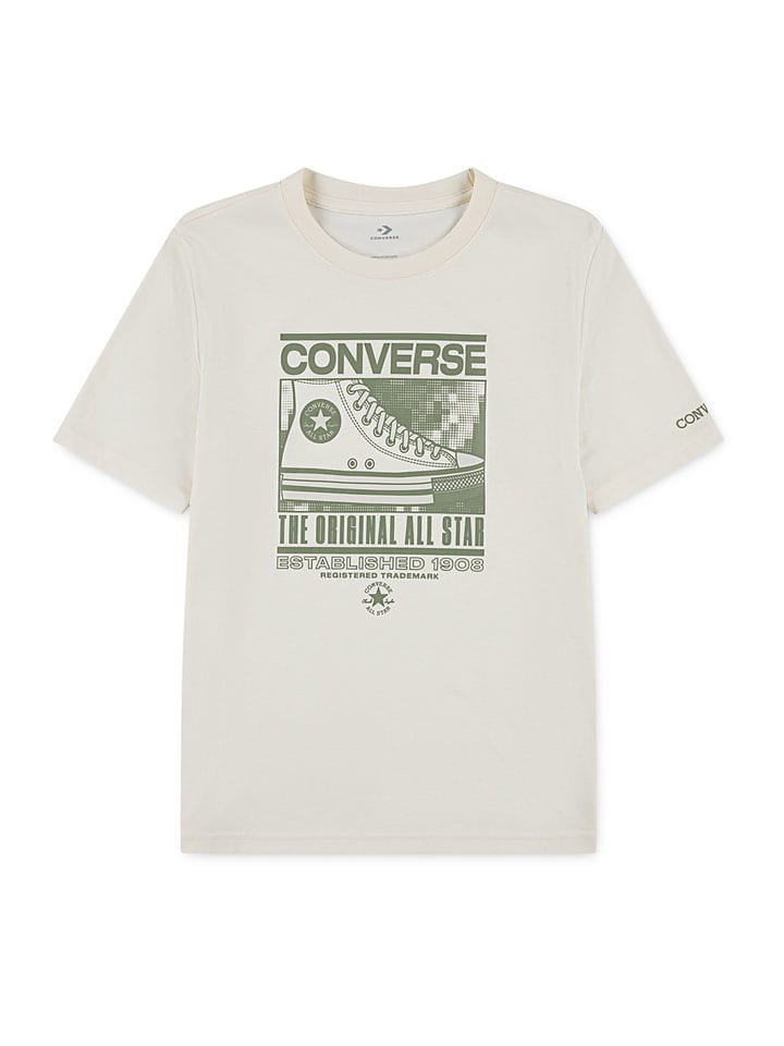 Shirt in Weiß/ Khaki