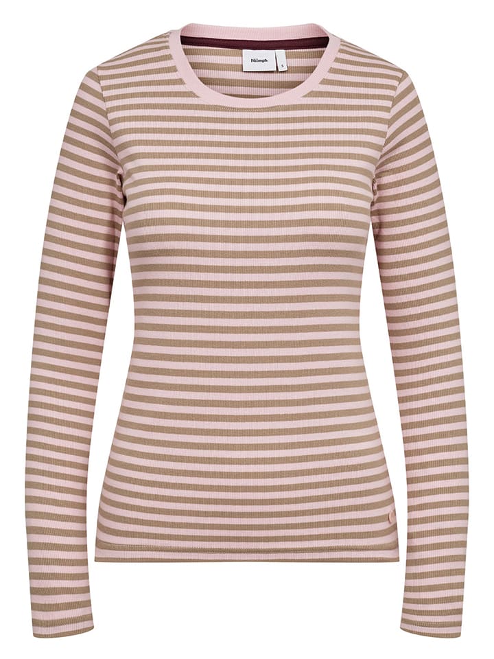 Longsleeve "Numelany" in Rosa/ Hellbraun
