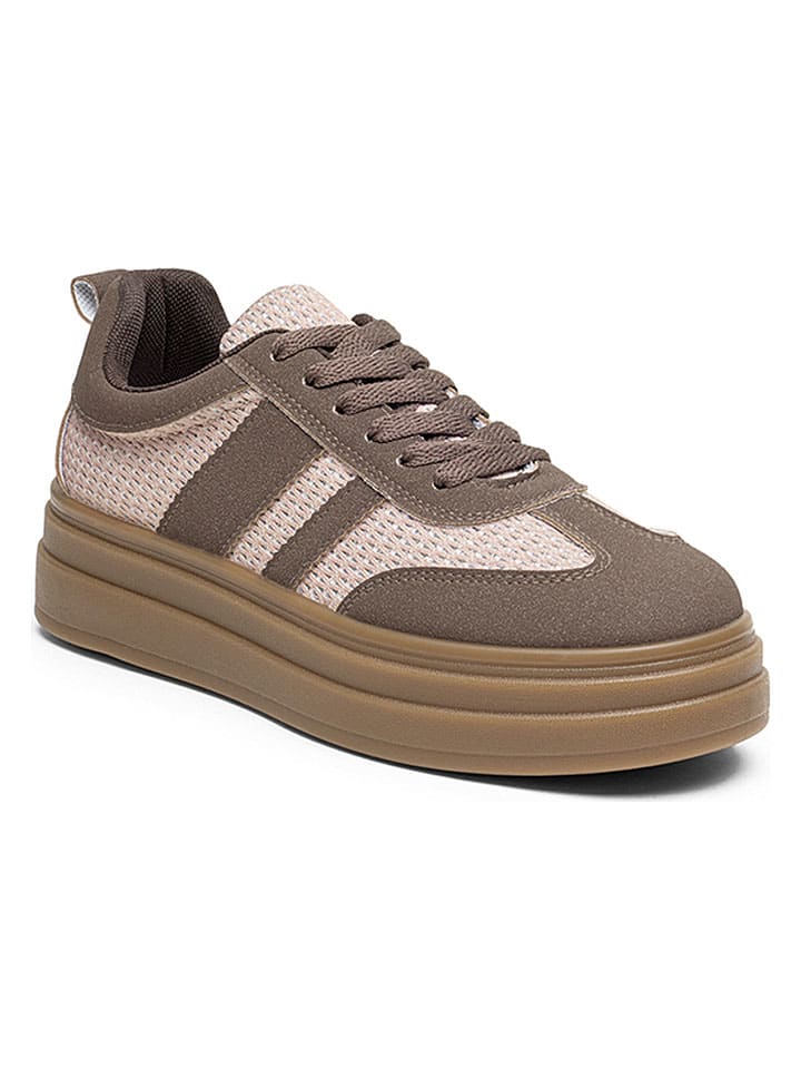 Sneakers in Hellbraun/ Rosa