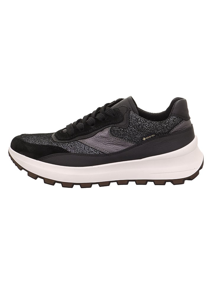 Leren sneakers "Run" zwart