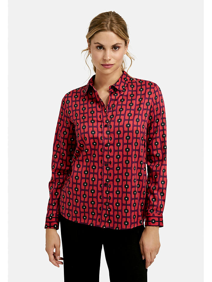 Bluse in Rot/ Schwarz