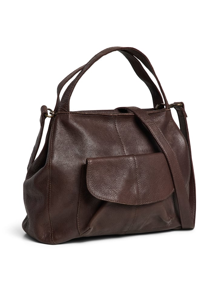 Leder-Umhängetasche "Autumn" in Braun - (B)26 x (H)22 x (T)10 cm