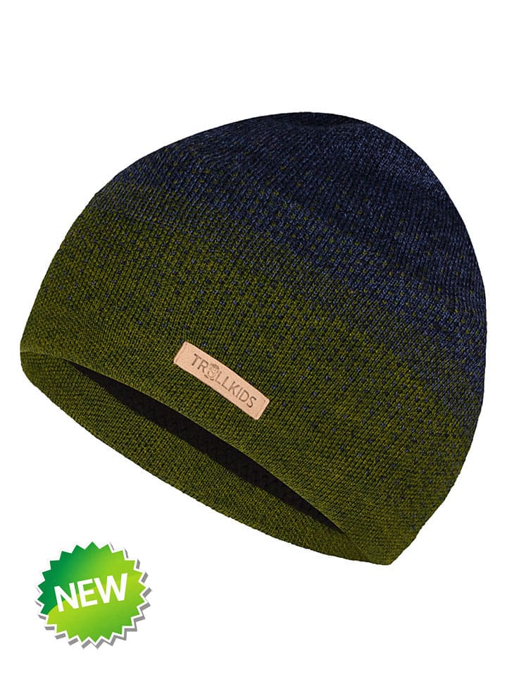 Mütze "Merino" in Dunkelblau/ Khaki