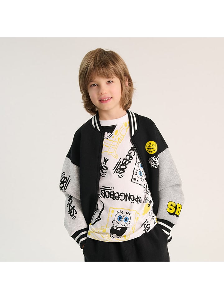Sweatjacke in Schwarz/ Grau
