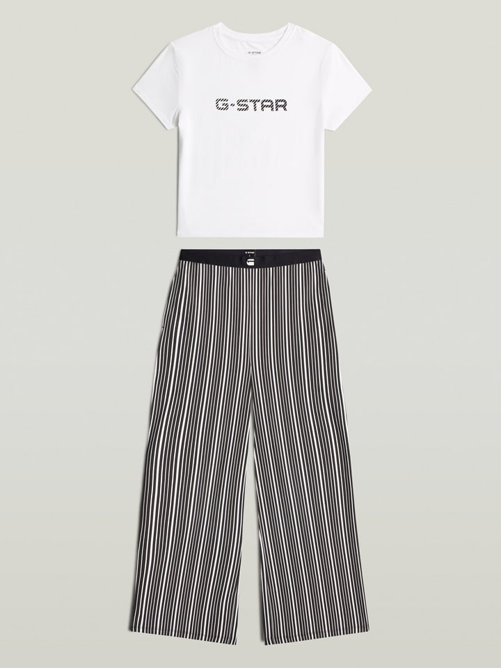 Pyjama in Schwarz/ Weiß