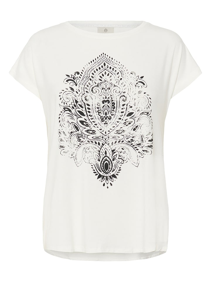 Shirt in Weiß/ Schwarz
