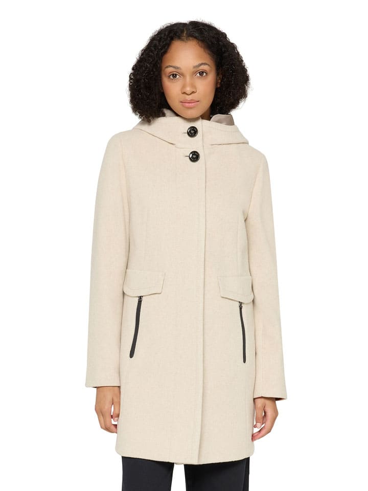 Wollmantel in Creme