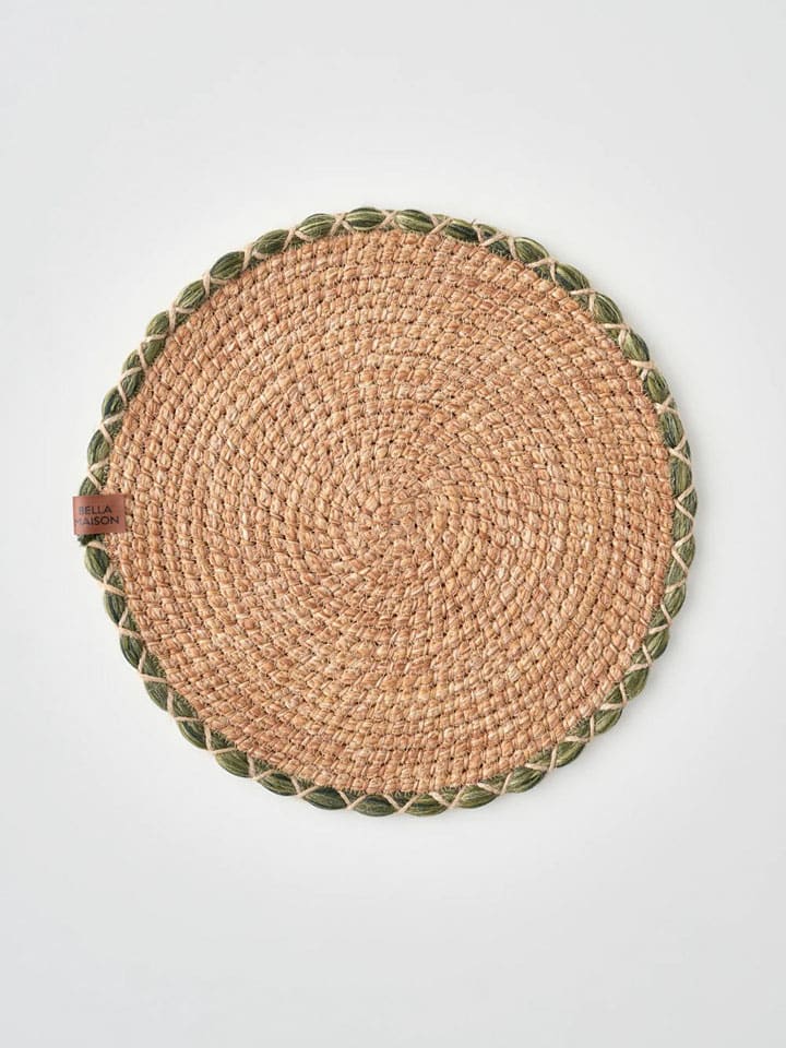 Podkładka stołowa "Santana" w kolorze beżowo-zielonym - Ø 36 cm