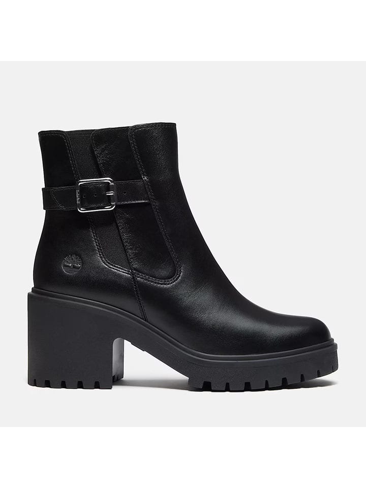 Leder-Stiefeletten "Stone Heights" in Schwarz