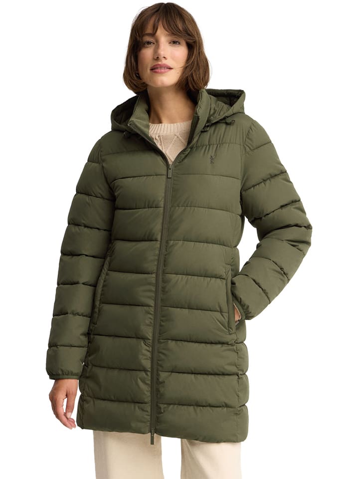 Steppmantel in Khaki