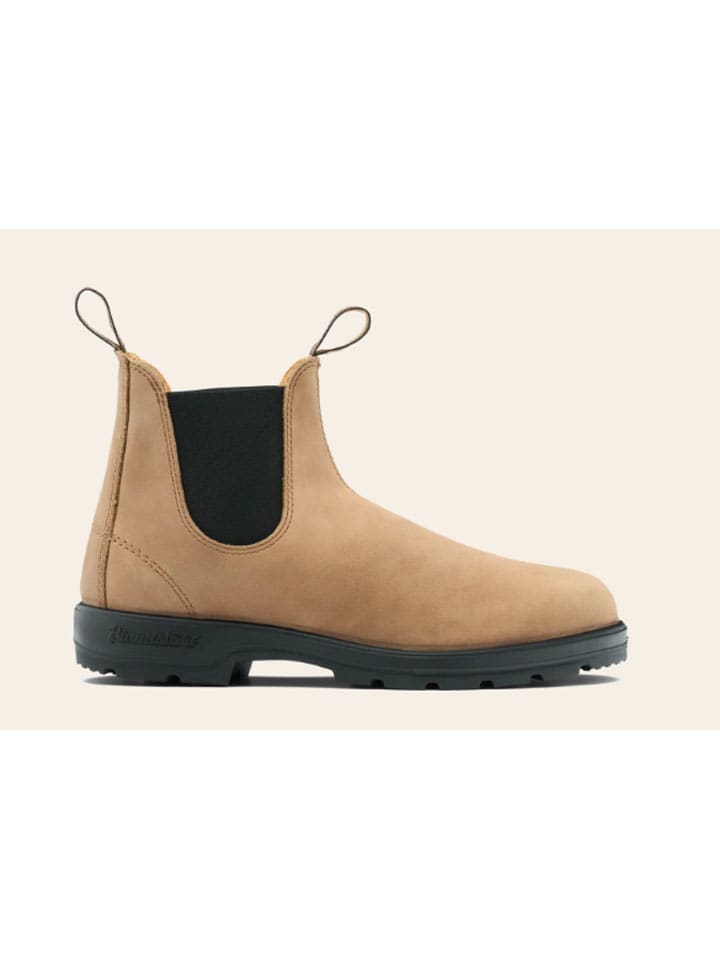 Leder- Chelsea Boots in Beige