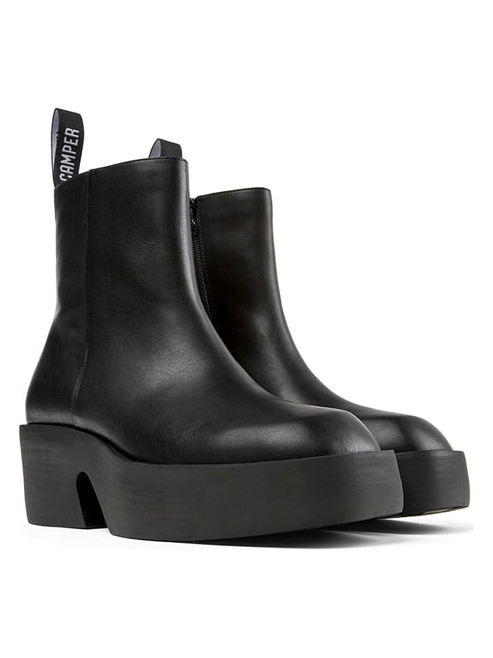 Leder-Boots in Schwarz