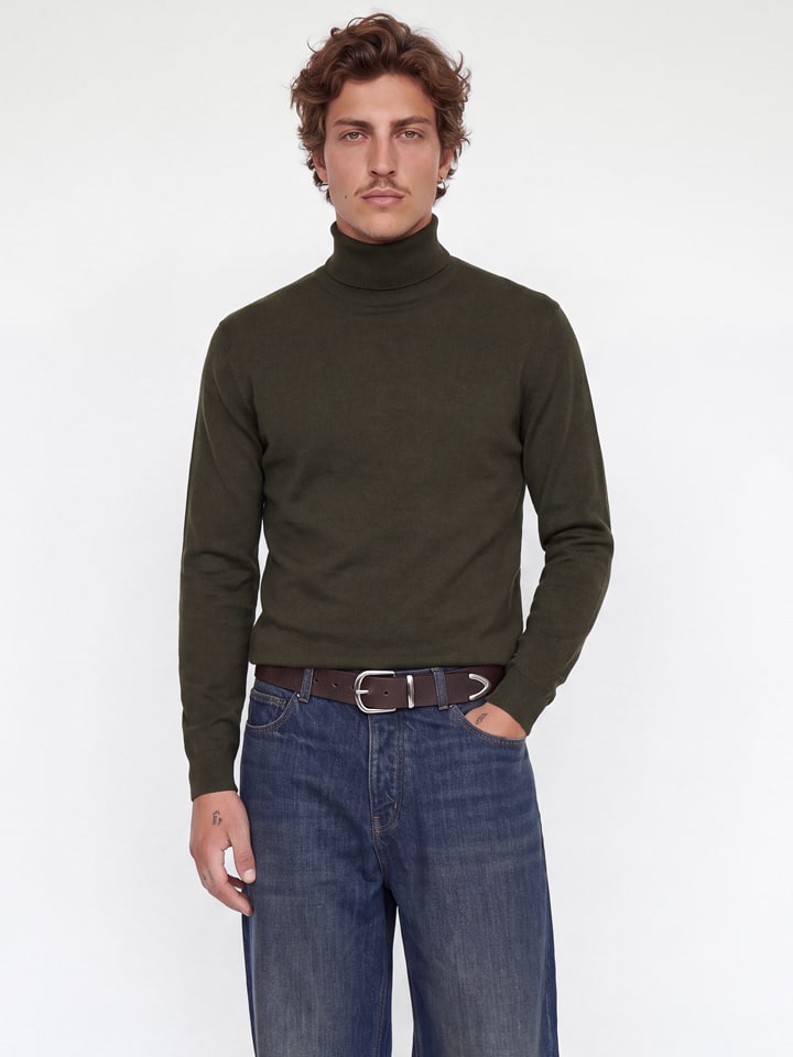 Wełniany golf w kolorze khaki