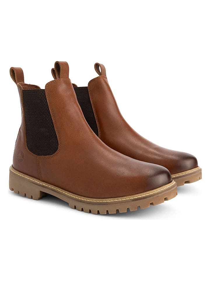 Leder-Chelsea-Boots "Hemsedal" in Hellbraun