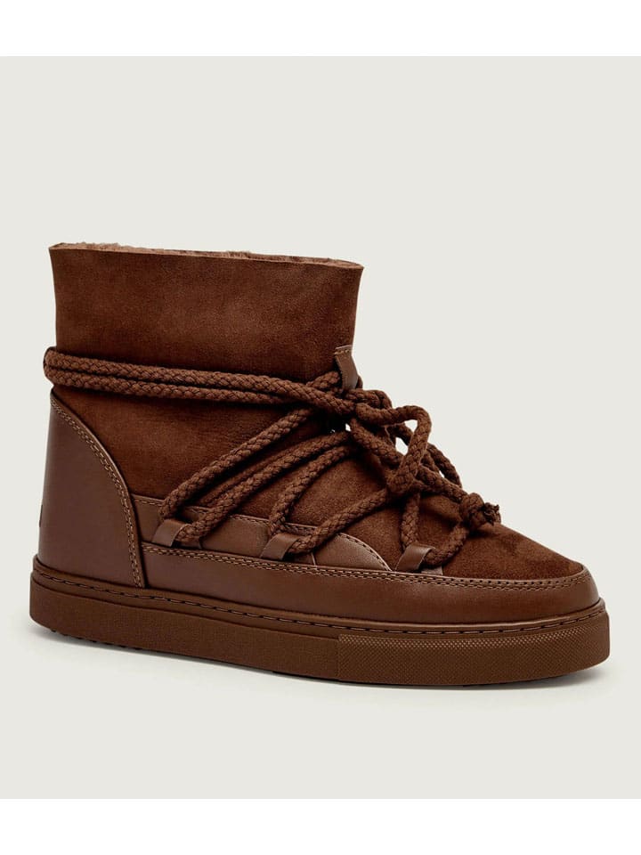 Leder-Winterboots in Braun
