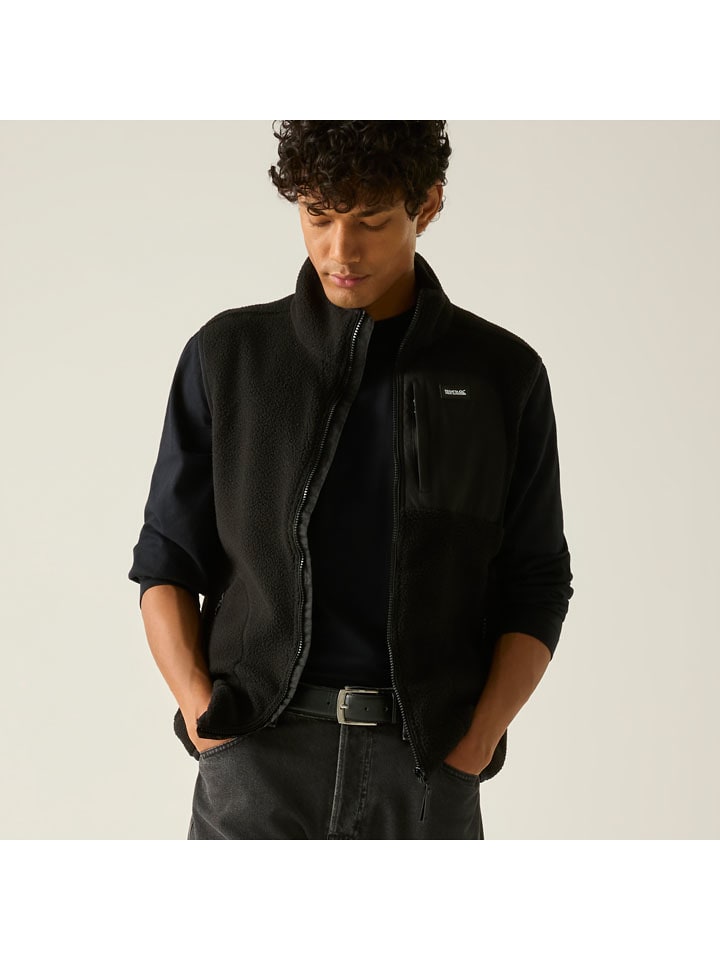 Fleece bodywarmer "Frankie Borg" zwart