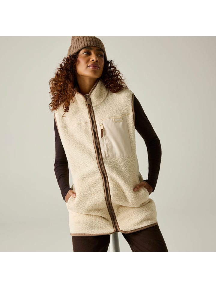 Fleeceweste "Frankie Borg" in Creme