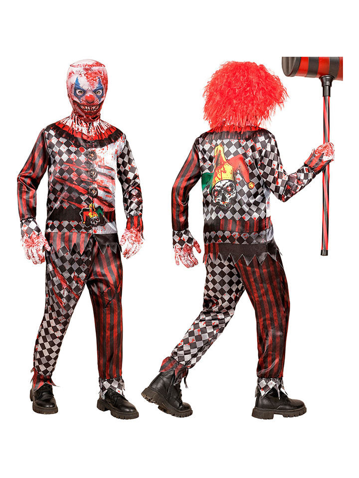 4-delige kostuum "EVIL CLOWN FAST COSTUME" meerkleurig