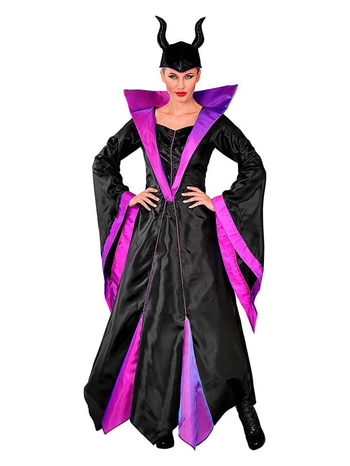 2tlg. Kostüm "MALEFICA" in Lila/ Schwarz