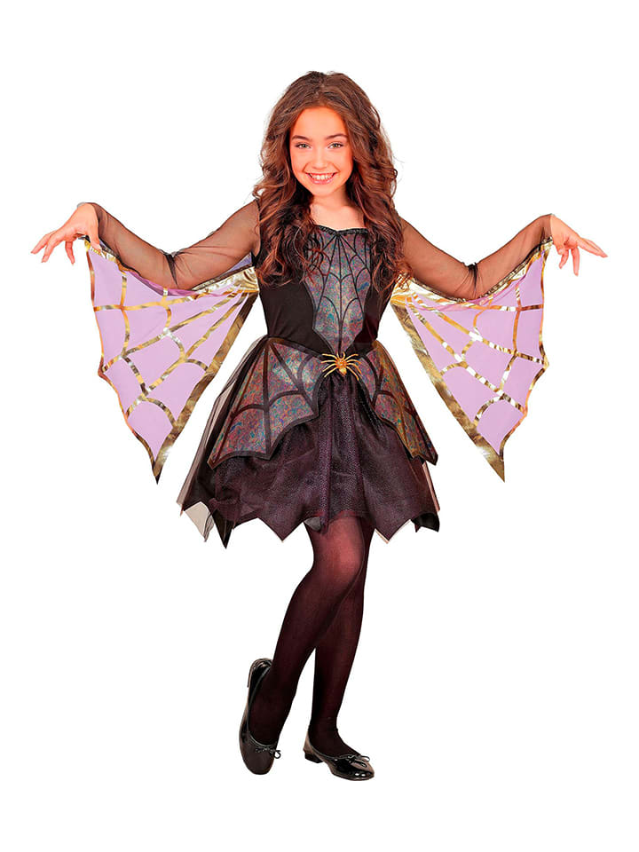 Sukienka kostiumowa "SPIDER GIRL" w kolorze czarno-jasnoróżowym