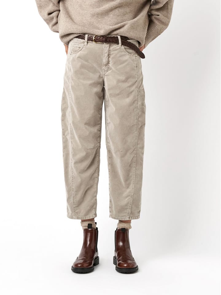 Jeans - Barrel fit - in Taupe
