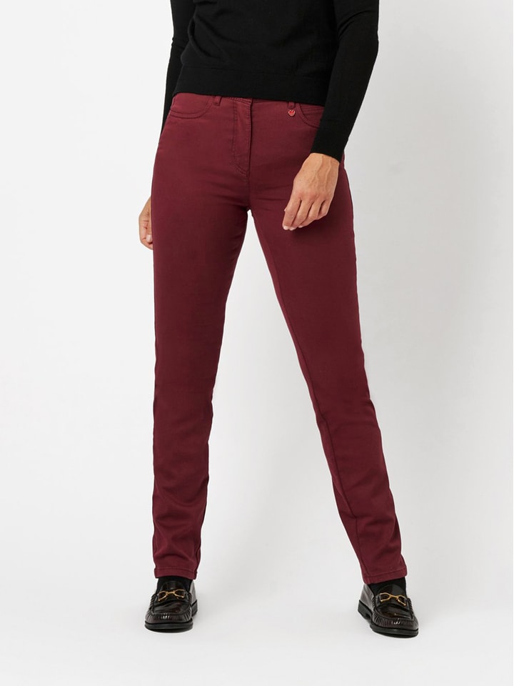Dżinsy - Slim fit - w kolorze bordowym