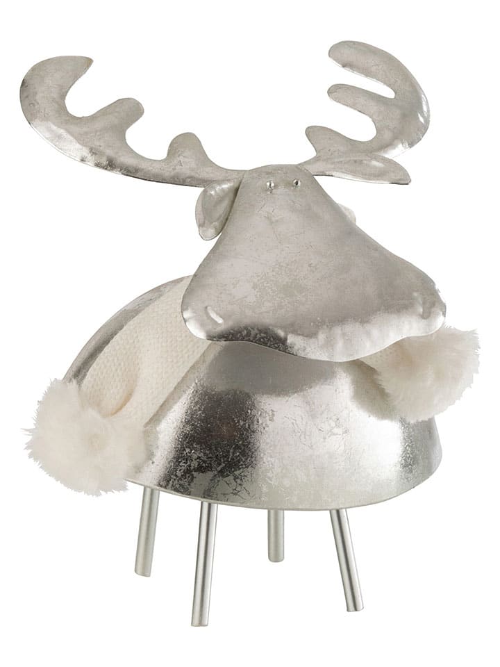 Dekoobjekt "Hirsch" in Silber - (B)16,5 x (H)17,5 x (T)15 cm