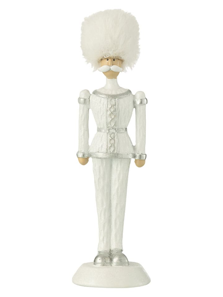 Figurka dekoracyjna "Nutcracker" w kolorze białym - 5 x 19 x 6 cm