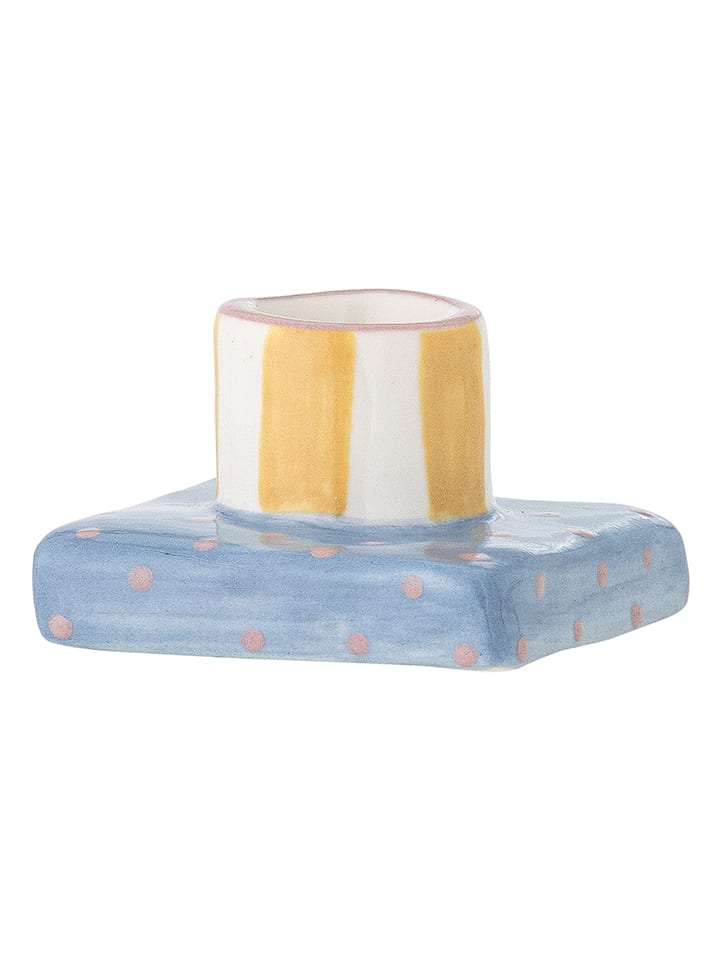 Kaarshouder ''Tacana'' geel/blauw - (B)6 x (H)3,5 cm
