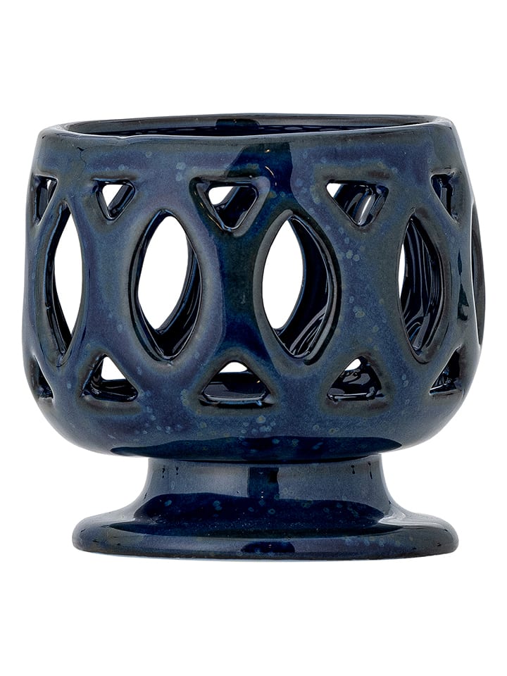 Kerzenhalter ''Patty'' in Blau - (H)8,5 x Ø 9 cm