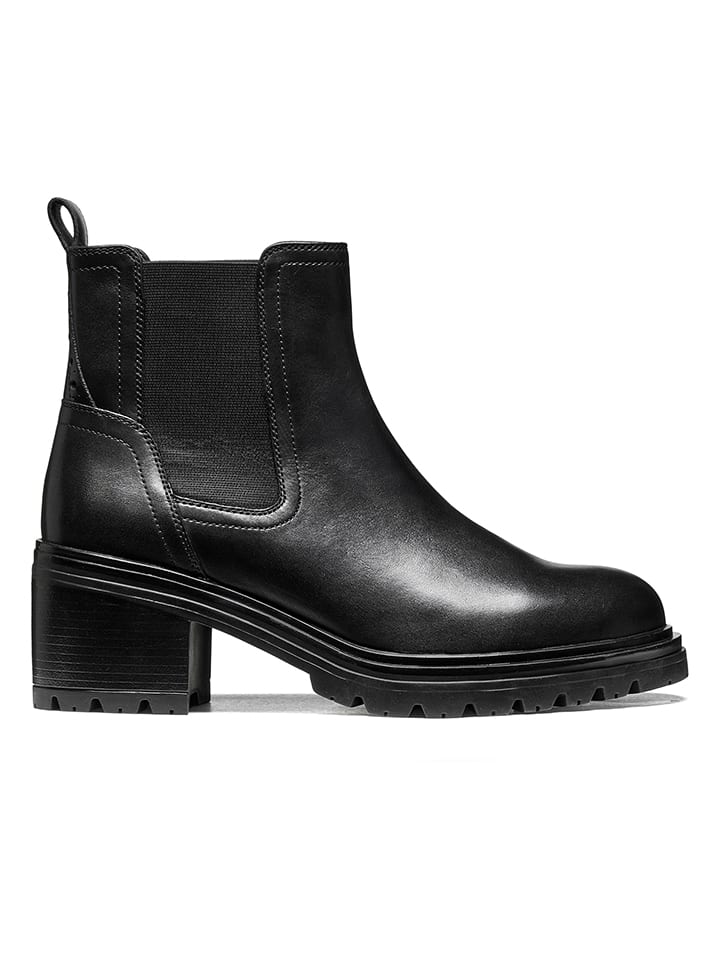 Leder-Stiefeletten "Damiana" in Schwarz