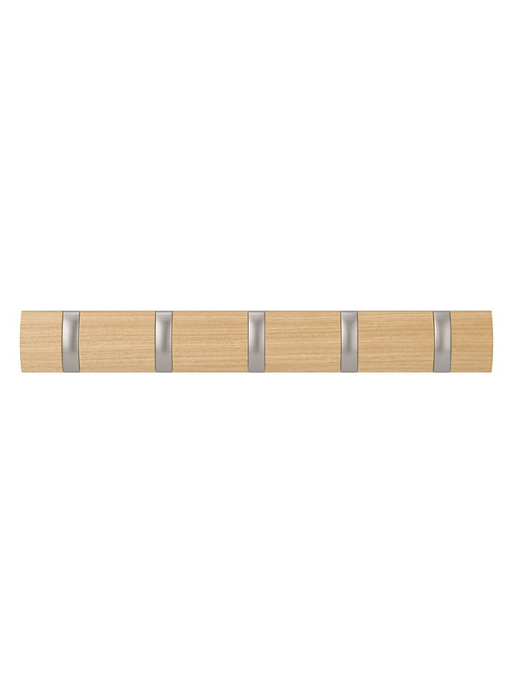 Wandgarderobe ''Filip 5'' in Natur - (B)51 x (H)6 x (T)3 cm