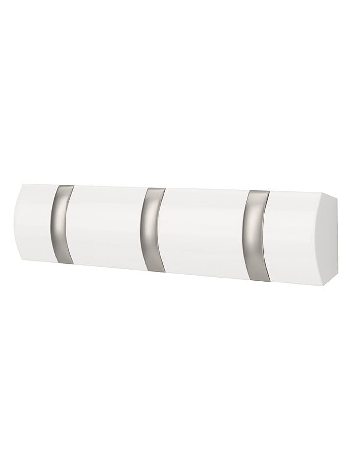 Wandgarderobe ''Filip 3'' in Weiß - (B)30 x (H)6 x (T)3 cm