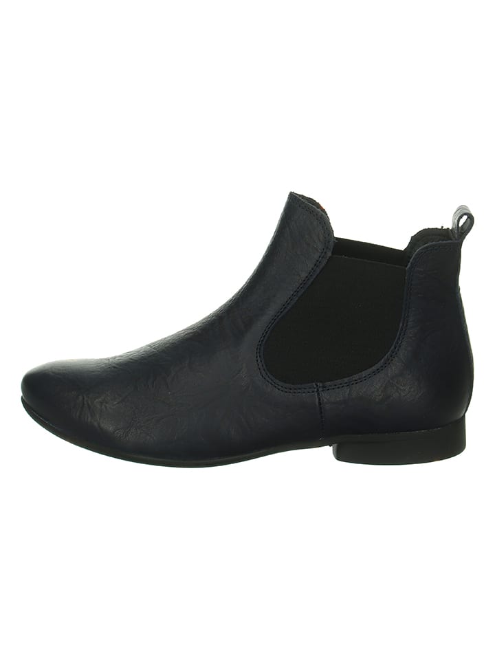 Leder-Chelsea-Boots "Guad" in Dunkelblau