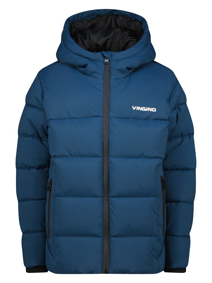Doorgestikte jas blauw