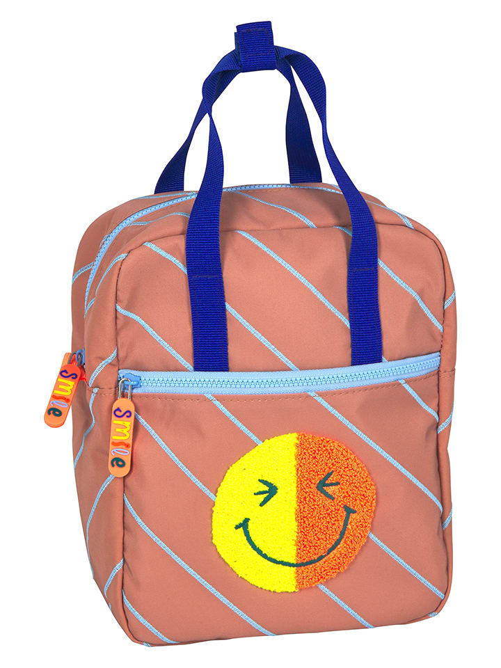 Rucksack "Happy Face - Kleine Freunde" in Rosa - (B)20 x (H)25 x (T)10 cm